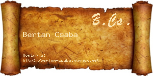 Bertan Csaba névjegykártya